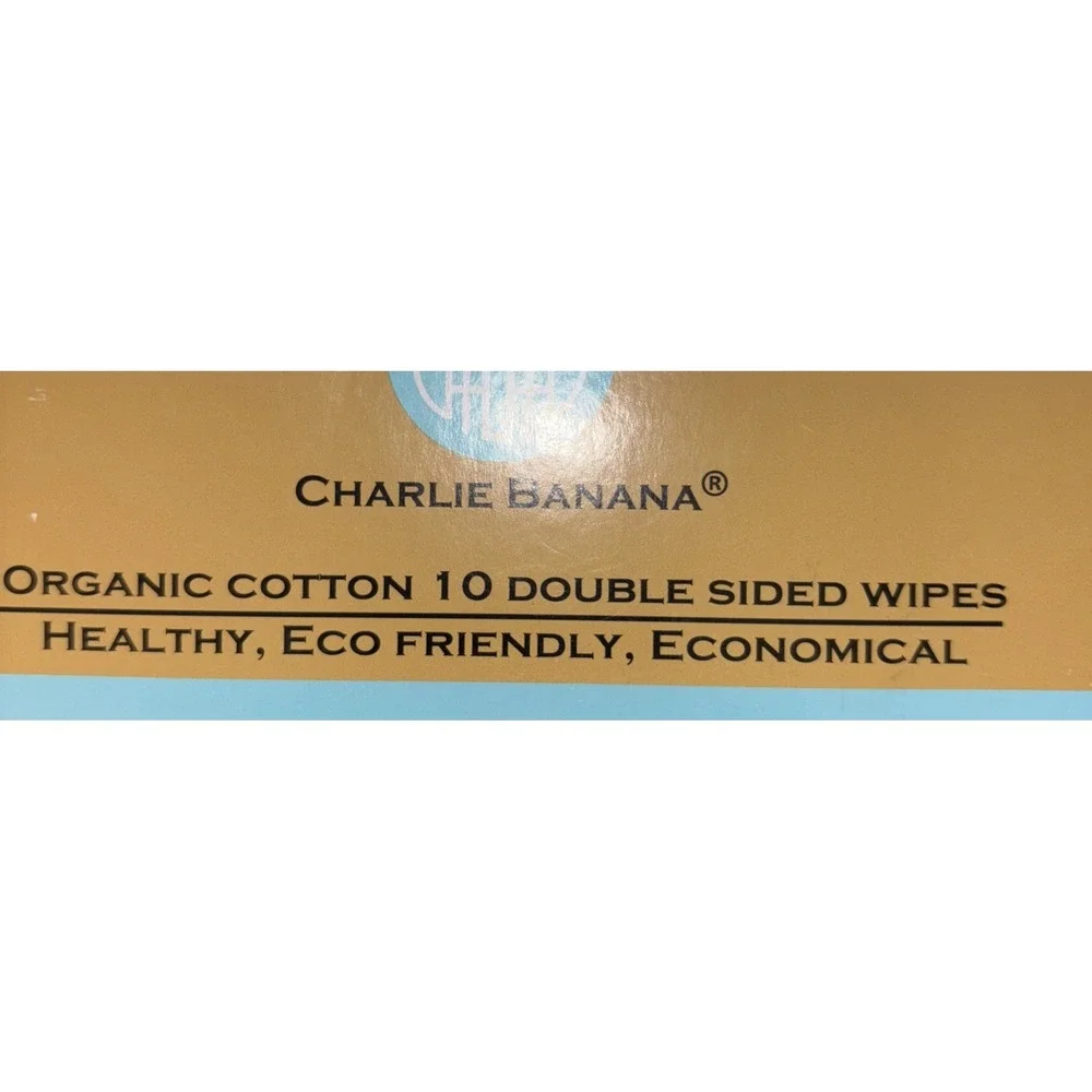 Charlie Banana 10 Ct Reusable Organic Cotton Double Sided Diaper Wipes